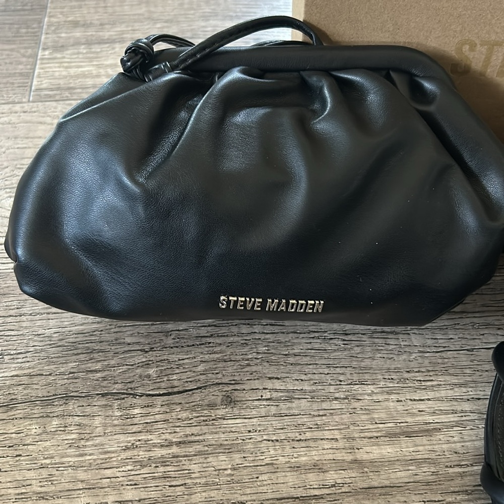 Steve Madden Black Strappy Heels and Clutch Set - Picture 3 of 9